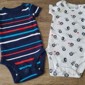 Carter's 2 pack Infant Boys Onesie Bodysuits 3M